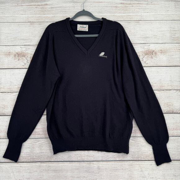 Vintage 80s Titleist V-Neck Super Soft Orion Sweater Mens XL Blue Fallbrook - Picture 1 of 12